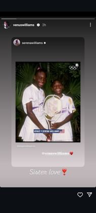 Venus Williams' Instagram Story (Image: Instagram @venuswilliams)